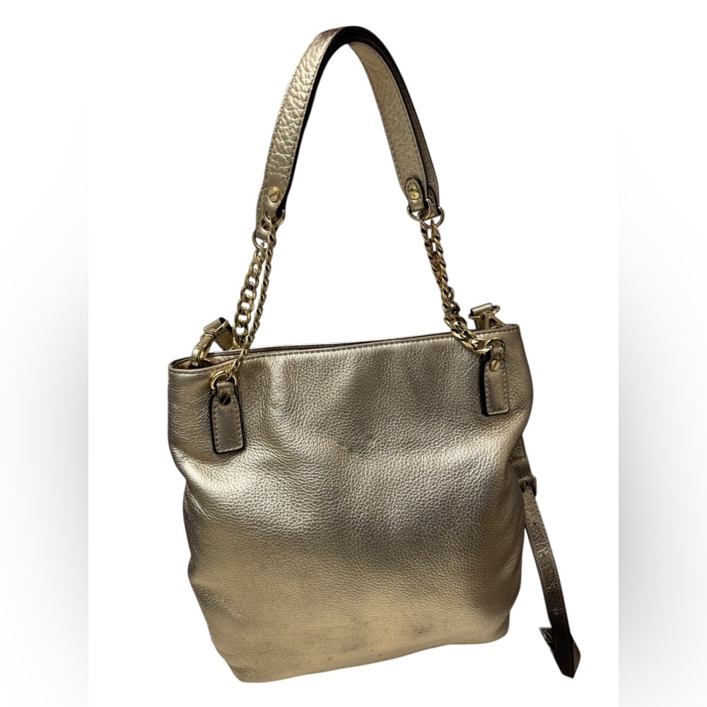 Michael Kors Jet Set Medium Leather Messenger – Golden - Picture 6 of 12